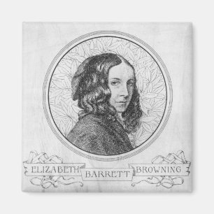 Porträtt av Elizabeth Barrett browningpistol Magnet