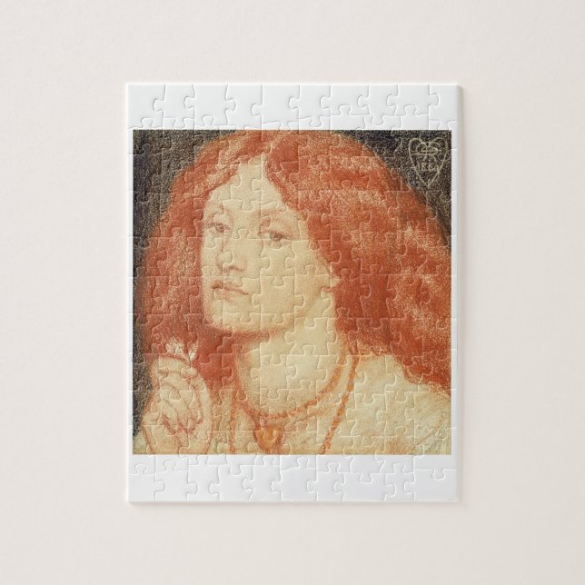Porträtt av Elizabeth Siddal (1834-62), röd 1860 ( Pussel (Vertikal)