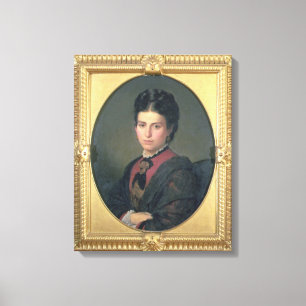 Porträtt av Emilia Sampieri, 1870 (olja på kanfa Canvastryck