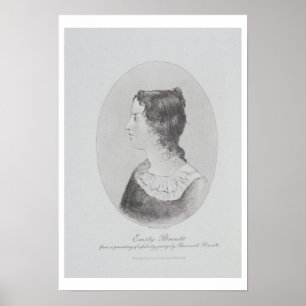Porträtt av Emily Bronte (1818-48) som inristas a Poster