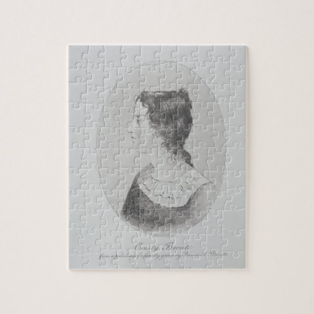 Porträtt av Emily Bronte (1818-48) som inristas av Pussel (Vertikal)