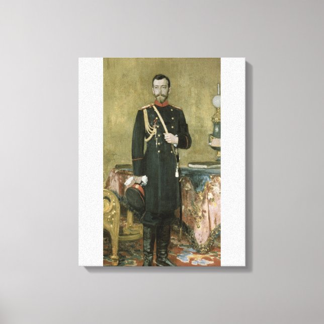 Porträtt av Emperor Nicholas II 1895 Canvastryck (Framsida)