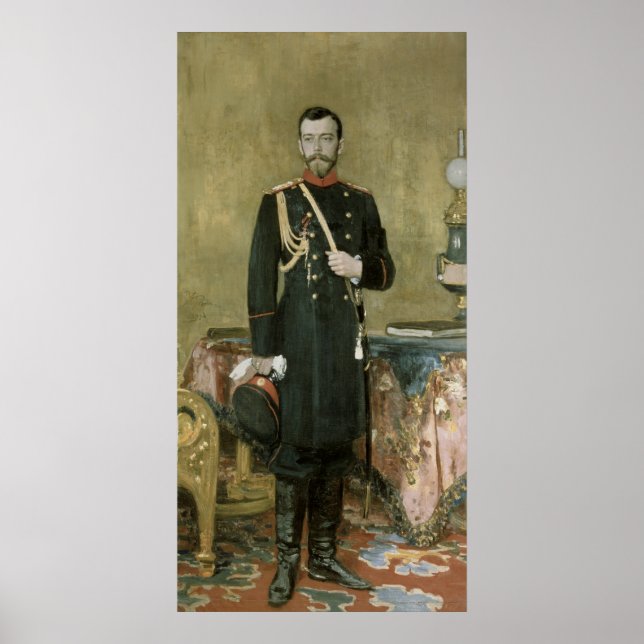 Porträtt av Emperor Nicholas II 1895 Poster (Framsidan)