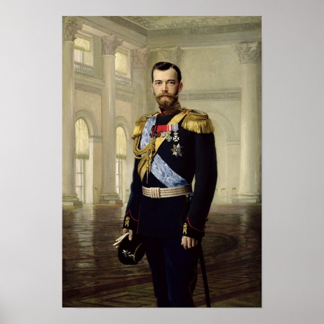 Porträtt av Emperor Nicholas II, 1900 Poster (Framsidan)