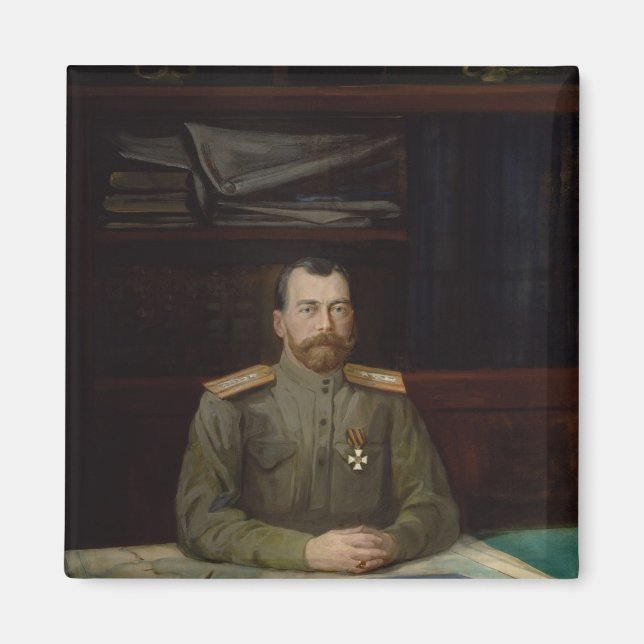 Porträtt av Emperor Nicholas II, 1914 Magnet (Framsidan)