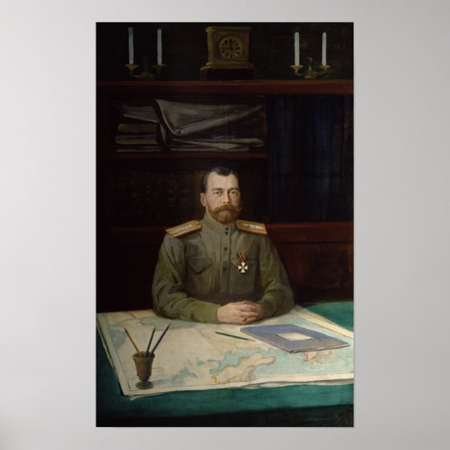 Porträtt av Emperor Nicholas II, 1914 Poster (Framsidan)