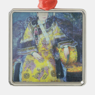 Porträtt av Empressäldre högreståndsdam Cixi Julgransprydnad Metall