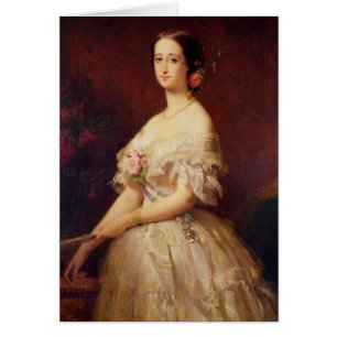 Porträtt av empressen Eugenie 1854 Hälsningskort