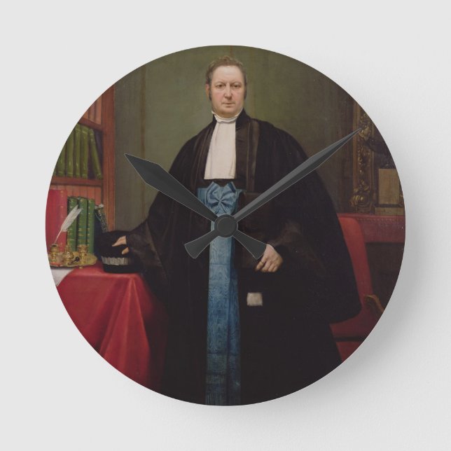 Porträtt av en advokat i hans bibliotek, 1852 rund klocka (Framsida)