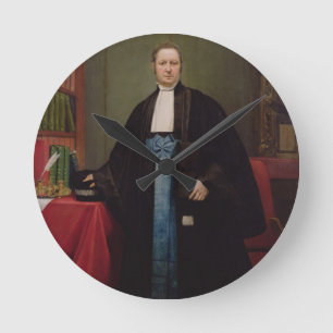 Porträtt av en advokat i hans bibliotek, 1852 rund klocka