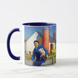 Porträtt av en bonde N C Wyeth Americana Art 15oz Mugg