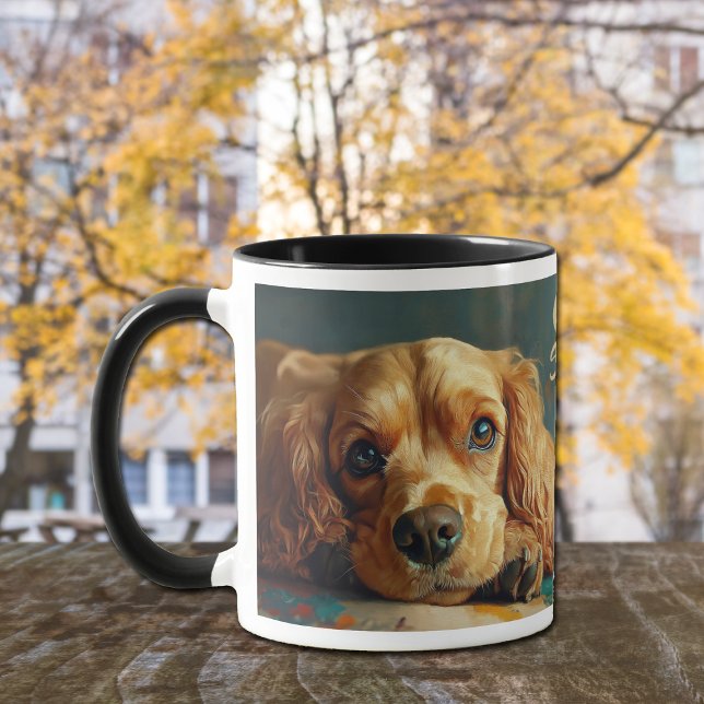 Porträtt av en buff Amerikansk Cocker Spaniel Mugg (Skapare uppladdad)