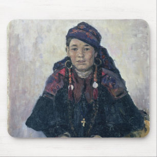 Porträtt av en Cossack Kvinna, 1909 Musmatta