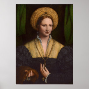 Porträtt av en dam, 1520-1525 (olja på panel) poster