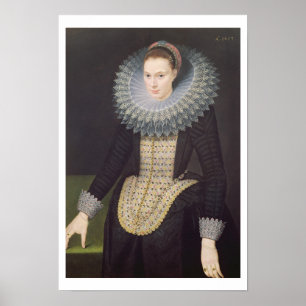 Porträtt av en dam, 1613 (olja på panel) poster