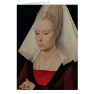 Porträtt av en dam, c.1450-60 hälsningskort