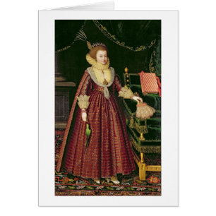 Porträtt av en dam, eventuellt Elizabeth, Hälsningskort