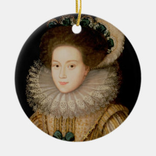 Porträtt av en dam, eventuellt Mary drottning av Julgransprydnad Keramik