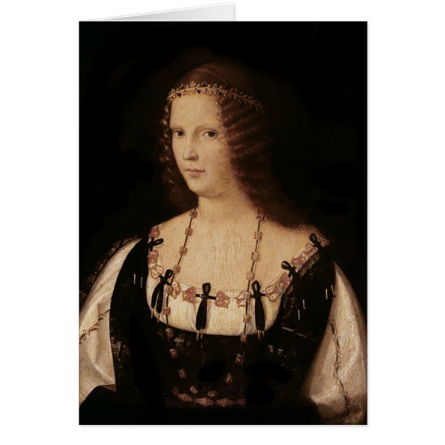 Porträtt av en dam hälsningskort (Framsidan)