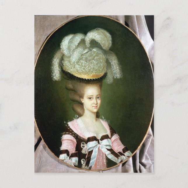 Porträtt av en dam i en hatt vykort (Framsida)