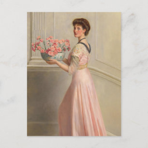 Porträtt av en dam i rosa John Collier Vykort