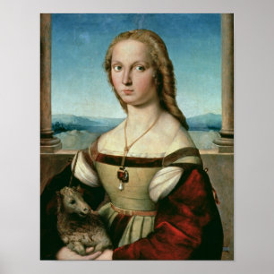 Porträtt av en dam med en Unicorn, c.1505-6 Poster