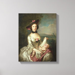 Porträtt av en dam, sade att vara Elizabeth, fru Canvastryck