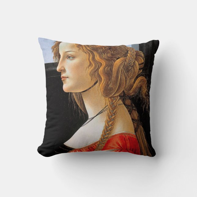 Porträtt av en dam, Sandro Botticelli Kudde (Framsida)