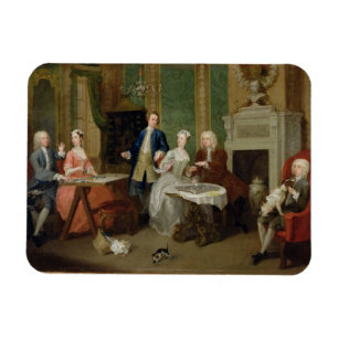 Porträtt av en familj, 1730s (olja på kanfas) magnet