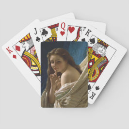 Porträtt av en flirtig ung kvinna casinokort