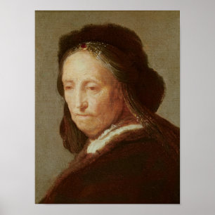 Porträtt av en gammal kvinna, c.1600-1700 poster