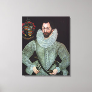 Porträtt av en gentleman av vävarefamiljen c1600 canvastryck