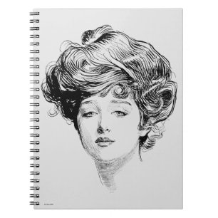 Porträtt av en Gibson Flicka, 1900 Anteckningsbok Med Spiral