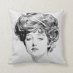 Porträtt av en Gibson Flicka, 1900 Kudde