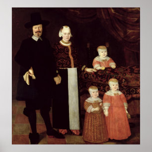 Porträtt av en Hamburg familj, c.1640 Poster