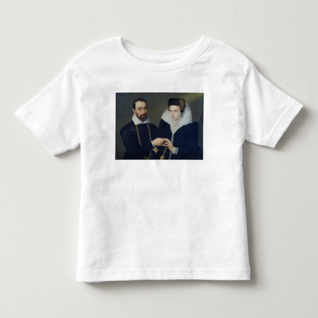 Porträtt av en koppla ihop t shirt (Framsida)