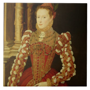 Porträtt av en kvinna, 1567 (olja på panel) kakelplatta