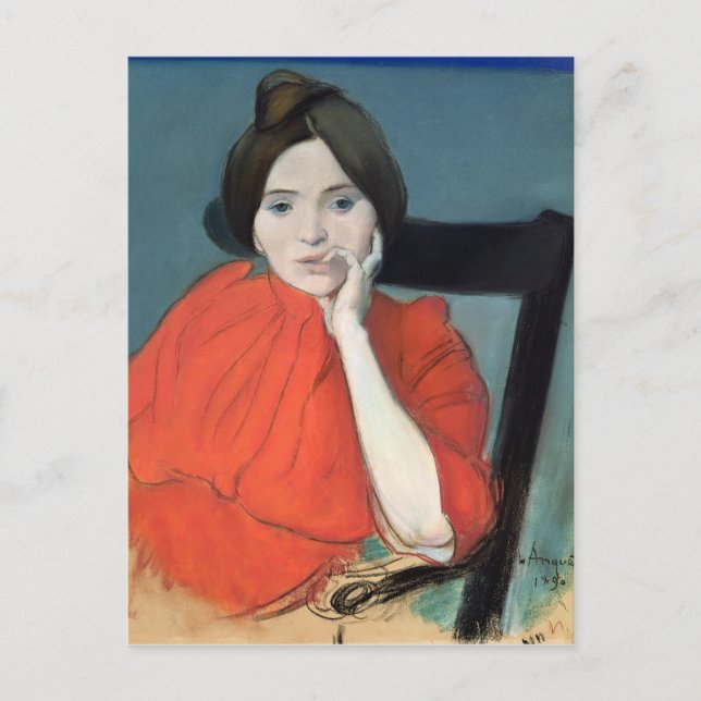 Porträtt av en kvinna, 1890 vykort (Framsida)