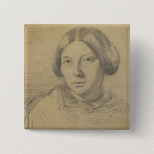 Porträtt av en kvinna, eventuellt George Sand Knapp