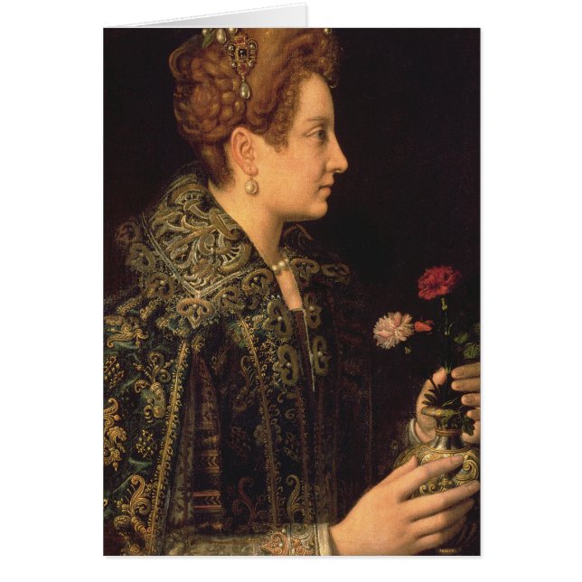 Porträtt av en kvinna hälsningskort (Framsidan)