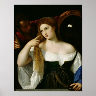 Porträtt av en kvinna på henne toalett, 1512-15 poster