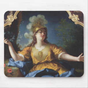 Porträtt av en kvinna som Minerva, 1730 Musmatta