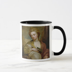 Porträtt av en kvinna som St. Agnes, traditionell Mugg