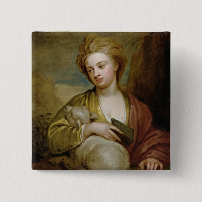 Porträtt av en kvinna som St. Agnes, traditionellt Knapp (Framsida)