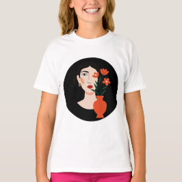 Porträtt av en kvinna t shirt