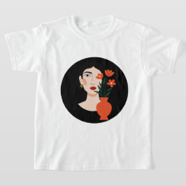 Porträtt av en kvinna t shirt