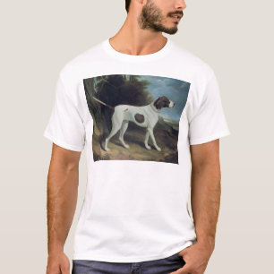 Porträtt av en lever- och vitpekare tee shirt