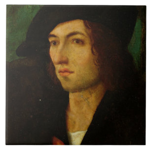 Porträtt av en man, 1506 (olja på panel) kakelplatta