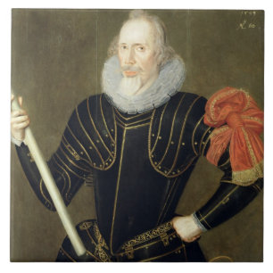 Porträtt av en man, 1593 (olja på panel) kakelplatta