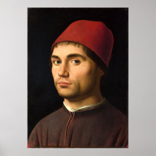Porträtt av en man av Antonello da Messina Poster